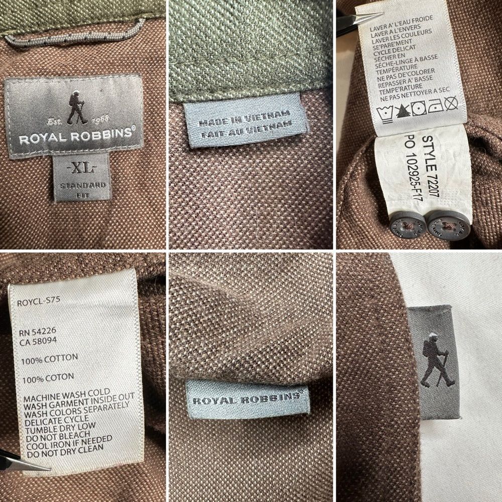 Royal Robbins XL Men’s Button-Up Shirt Rugged Outdoor Style 100% Cotton Brown - Picture 10 of 11